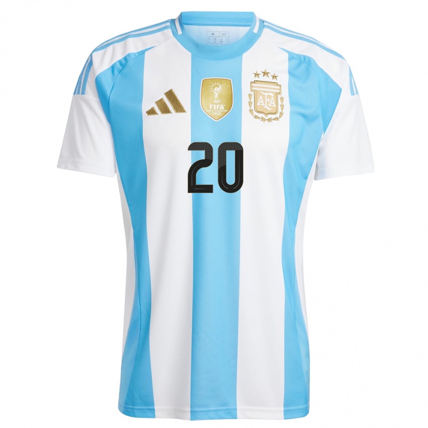 Niño Fútbol Camiseta Argentina Ruth Bravo #20 Blanco Azul 1ª Equipación 24-26 Argentina