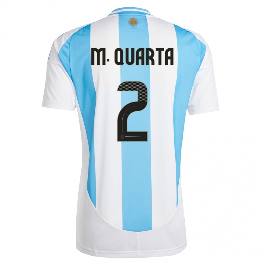 Niño Fútbol Camiseta Argentina Lucas Martinez Quarta #2 Blanco Azul 1ª Equipación 24-26 Argentina