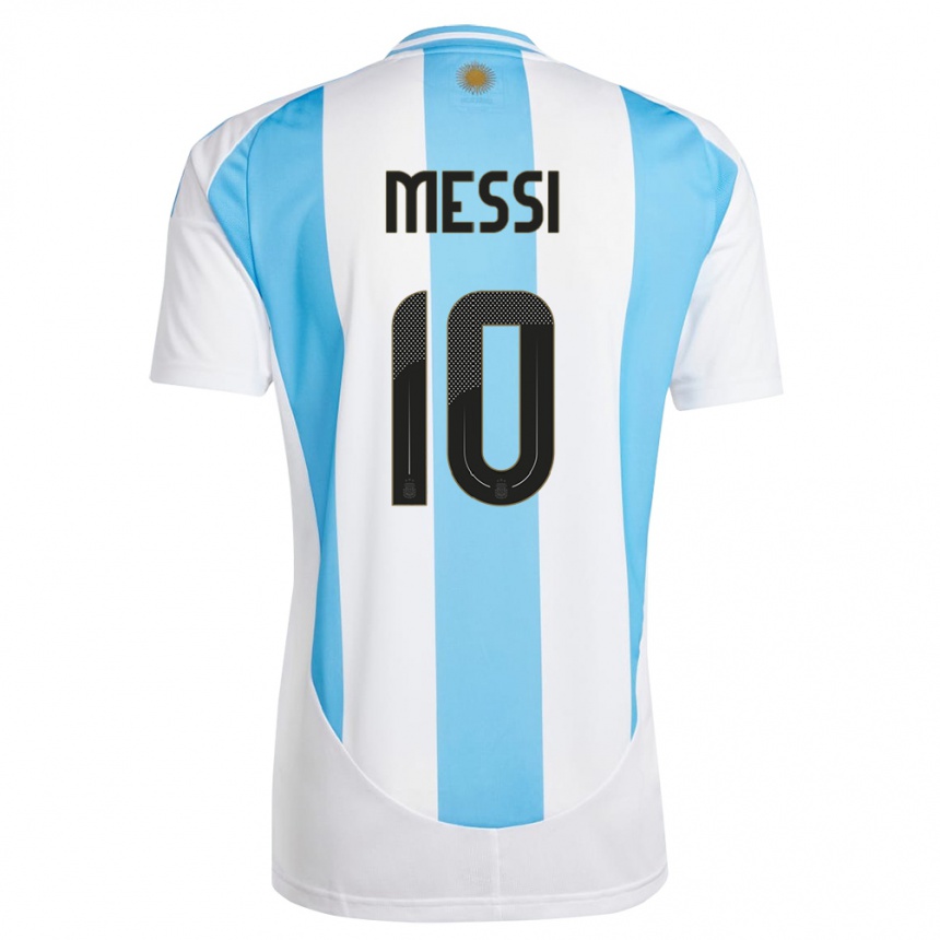 Niño Fútbol Camiseta Argentina Lionel Messi #10 Blanco Azul 1ª Equipación 24-26 Argentina