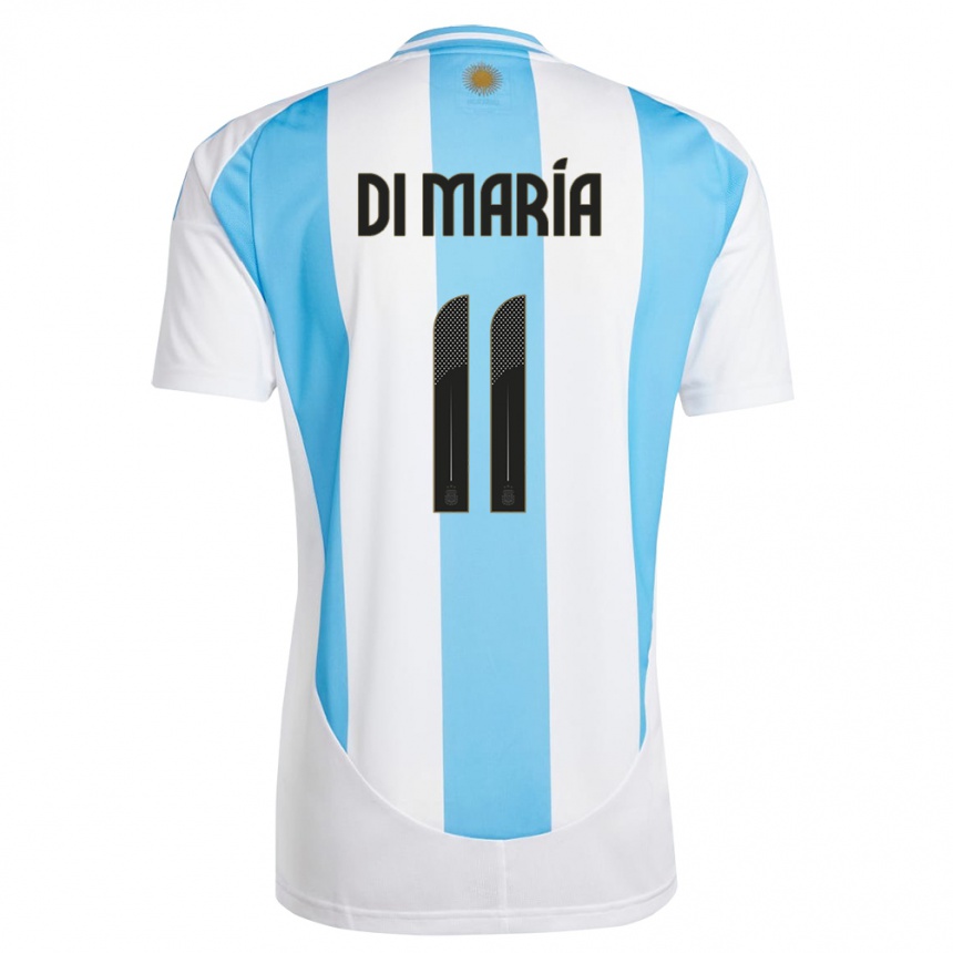 Niño Fútbol Camiseta Argentina Angel Di Maria #11 Blanco Azul 1ª Equipación 24-26 Argentina