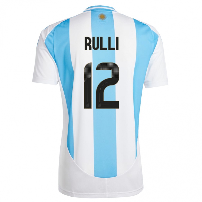 Niño Fútbol Camiseta Argentina Geronimo Rulli #12 Blanco Azul 1ª Equipación 24-26 Argentina