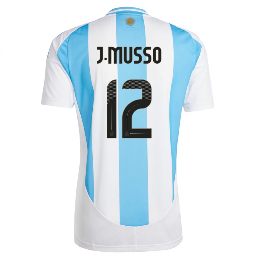 Niño Fútbol Camiseta Argentina Juan Musso #12 Blanco Azul 1ª Equipación 24-26 Argentina