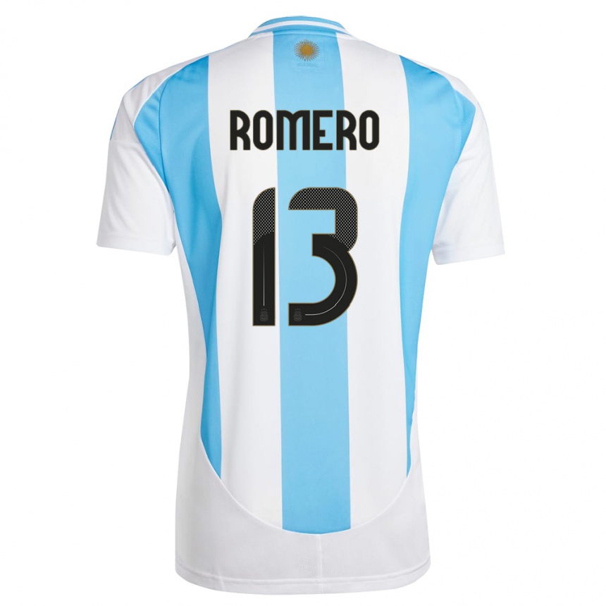 Niño Fútbol Camiseta Argentina Cristian Romero #13 Blanco Azul 1ª Equipación 24-26 Argentina