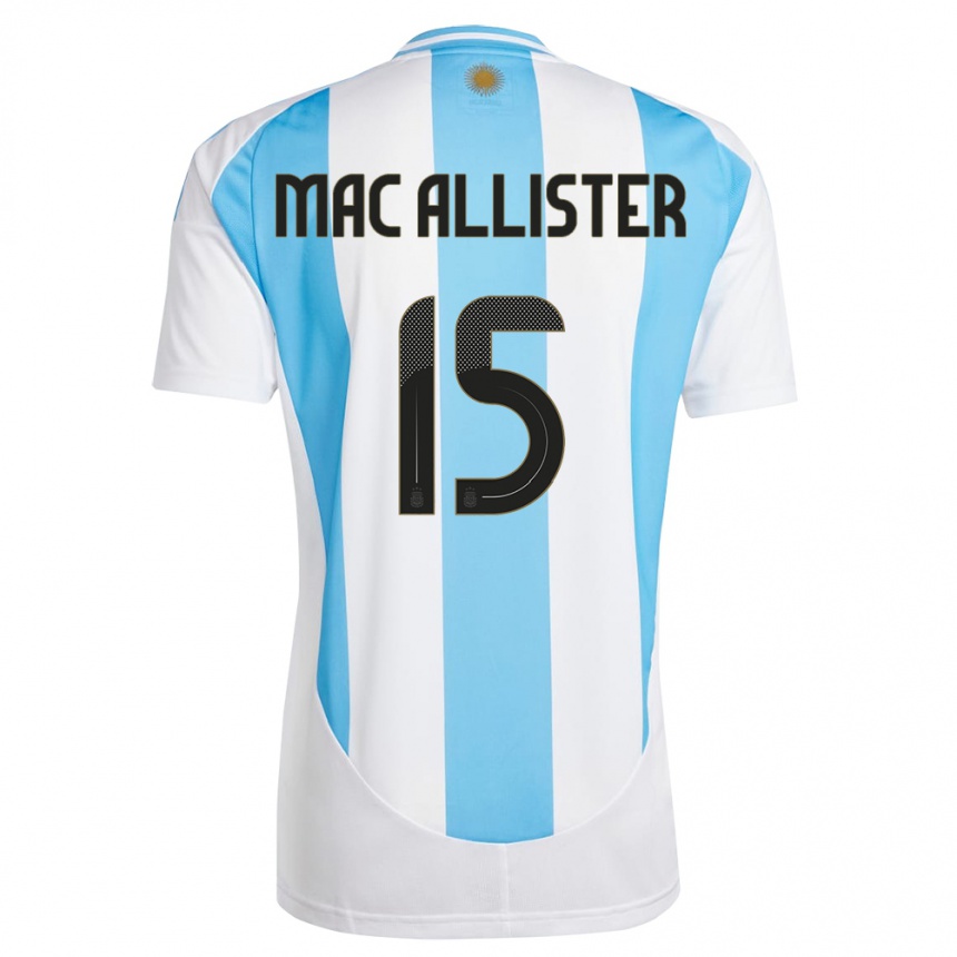 Niño Fútbol Camiseta Argentina Alexis Mac Allister #15 Blanco Azul 1ª Equipación 24-26 Argentina