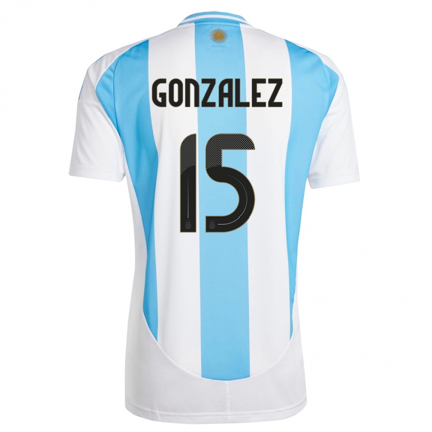 Niño Fútbol Camiseta Argentina Nicolas Gonzalez #15 Blanco Azul 1ª Equipación 24-26 Argentina