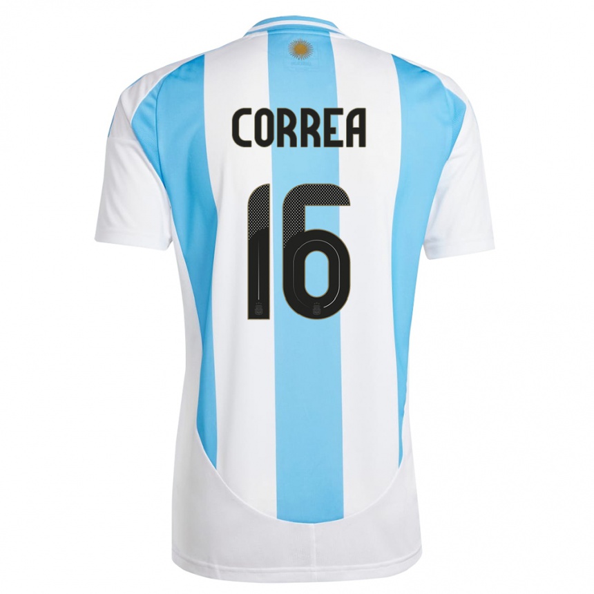 Niño Fútbol Camiseta Argentina Angel Correa #16 Blanco Azul 1ª Equipación 24-26 Argentina