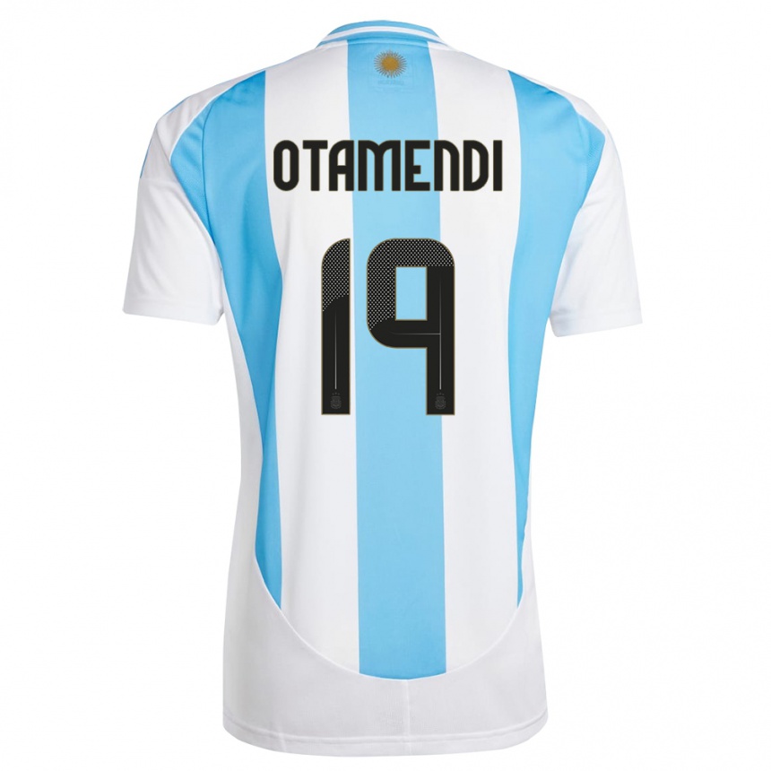 Niño Fútbol Camiseta Argentina Nicolas Otamendi #19 Blanco Azul 1ª Equipación 24-26 Argentina