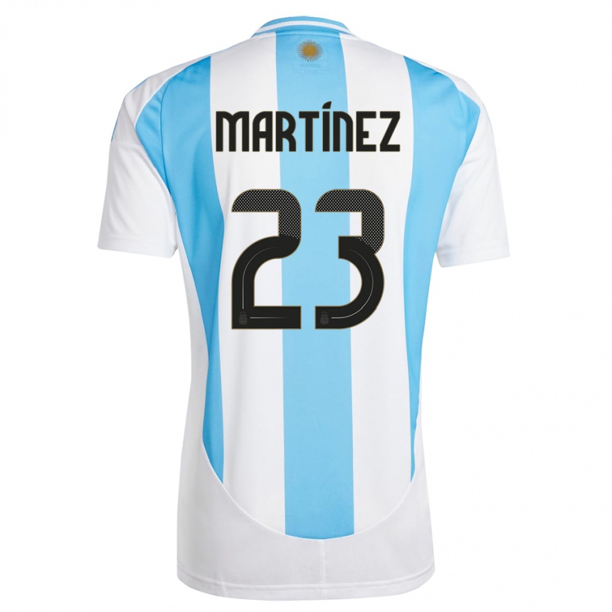 Niño Fútbol Camiseta Argentina Emiliano Martinez #23 Blanco Azul 1ª Equipación 24-26 Argentina