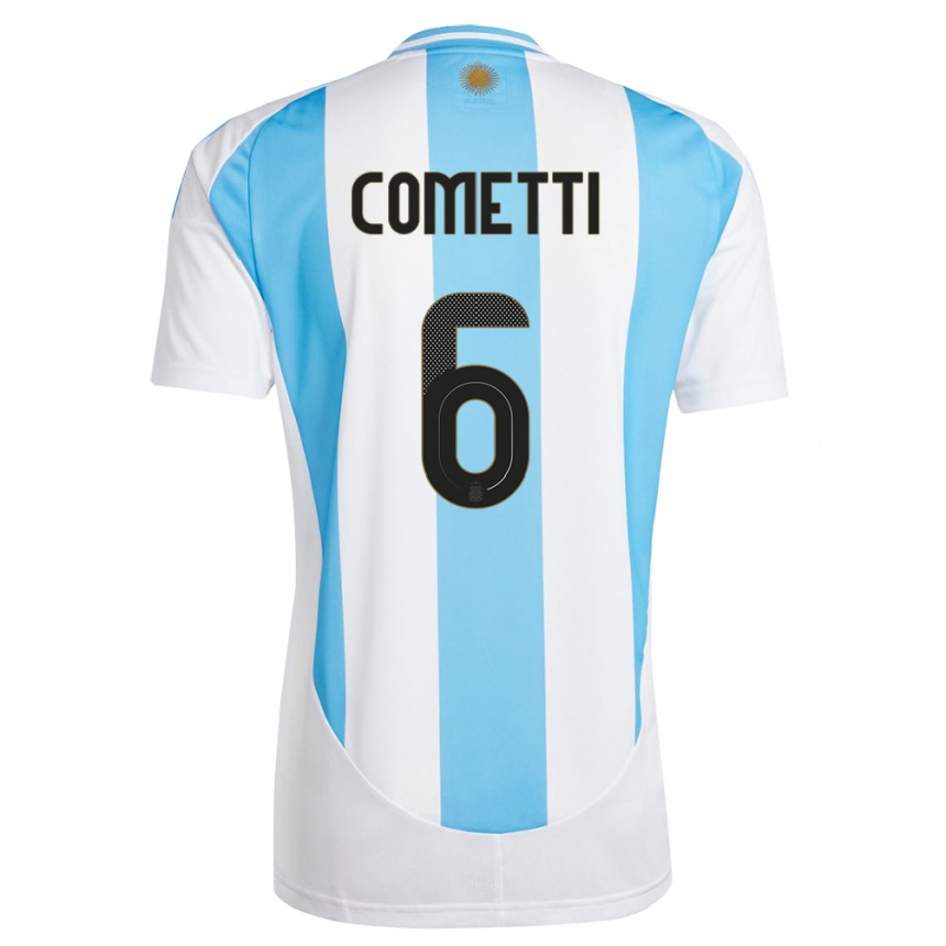 Niño Fútbol Camiseta Argentina Aldana Cometti #6 Blanco Azul 1ª Equipación 24-26 Argentina