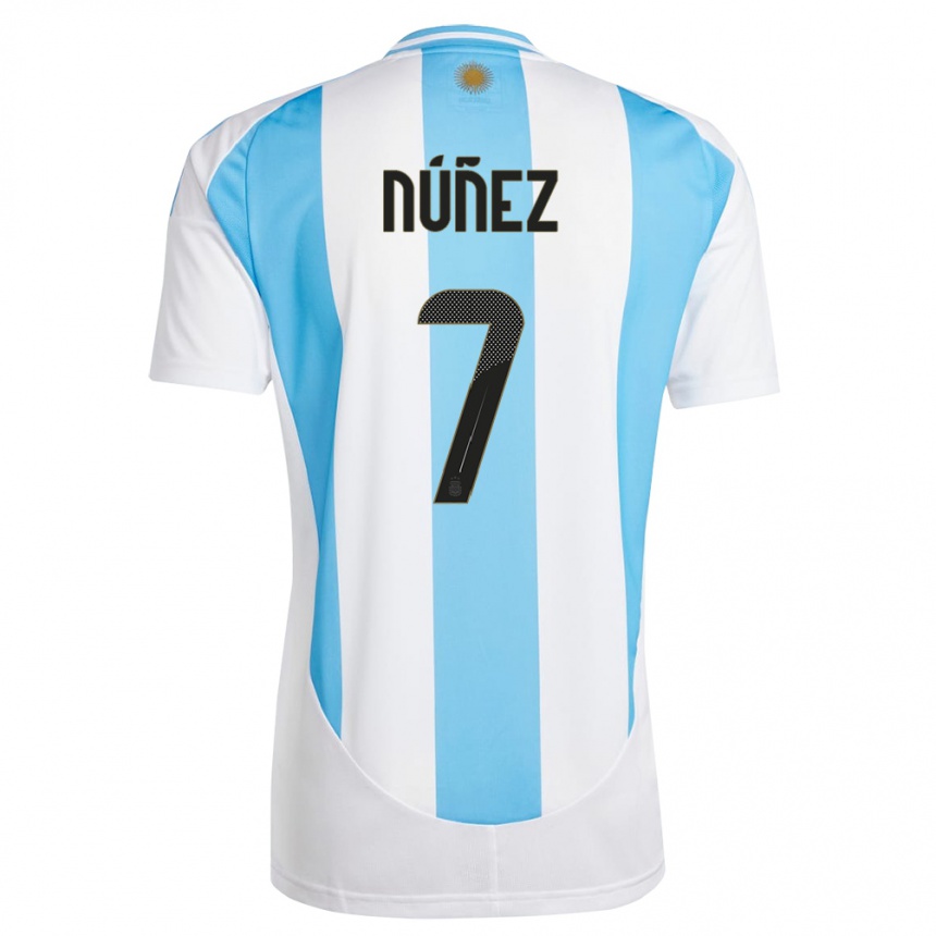 Niño Fútbol Camiseta Argentina Romina Nunez #7 Blanco Azul 1ª Equipación 24-26 Argentina