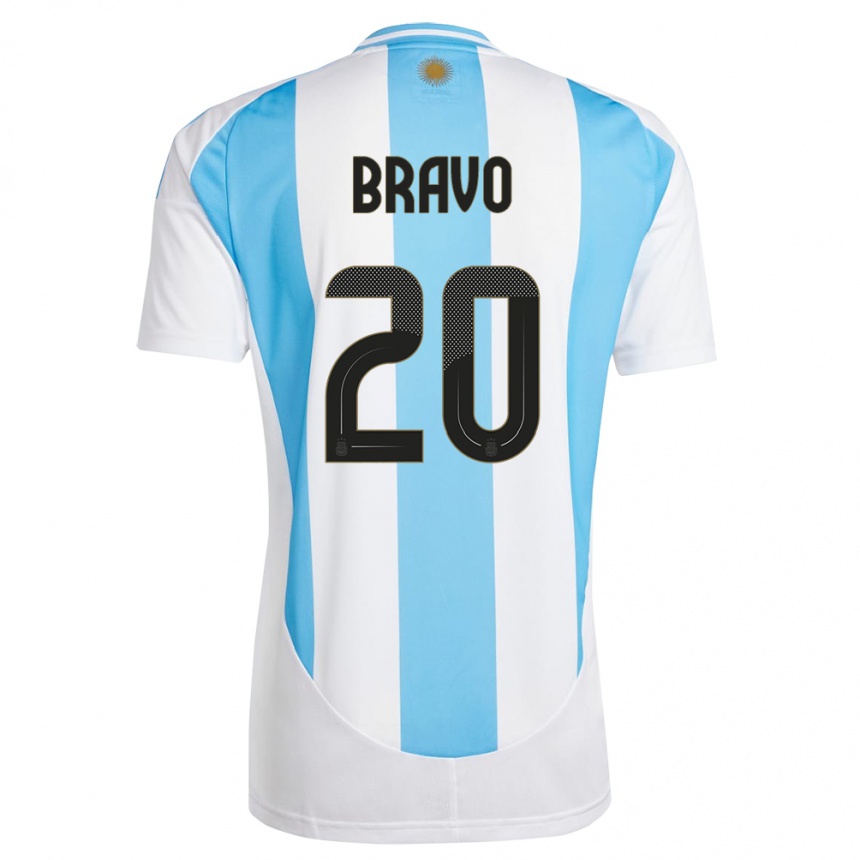 Niño Fútbol Camiseta Argentina Ruth Bravo #20 Blanco Azul 1ª Equipación 24-26 Argentina