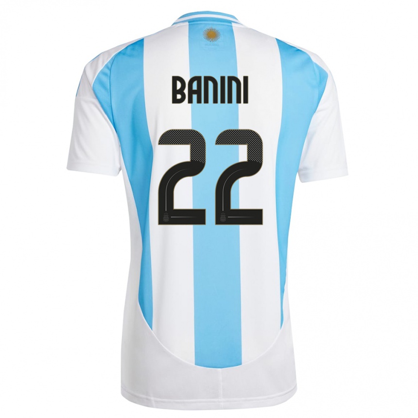 Niño Fútbol Camiseta Argentina Estefania Banini #22 Blanco Azul 1ª Equipación 24-26 Argentina