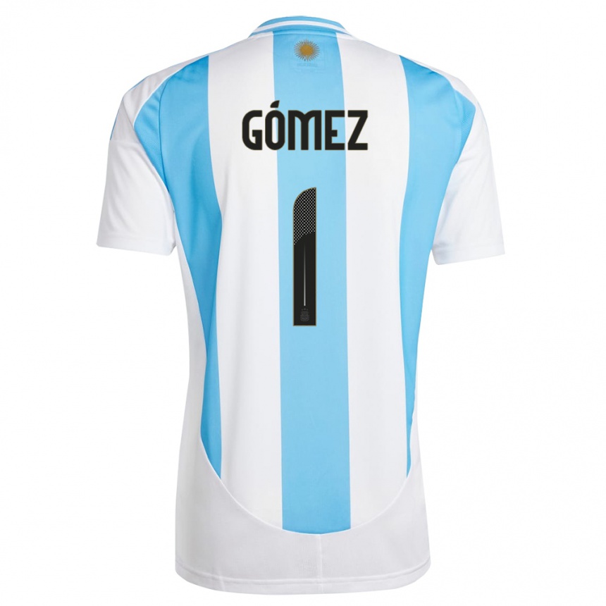 Niño Fútbol Camiseta Argentina Francisco Gomez #1 Blanco Azul 1ª Equipación 24-26 Argentina