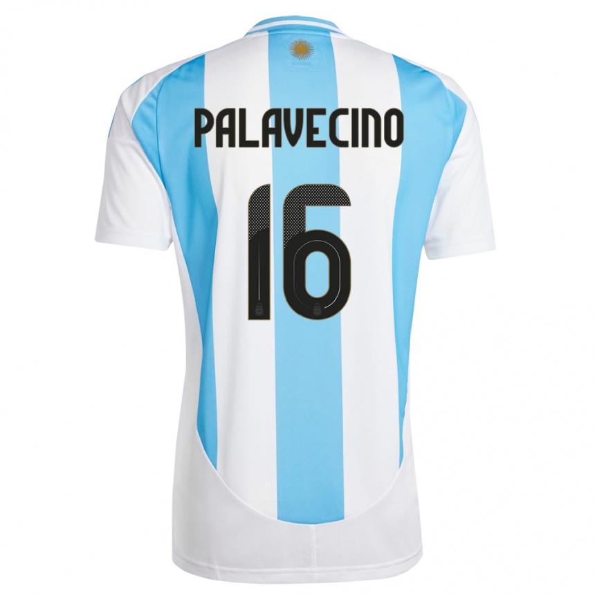 Niño Fútbol Camiseta Argentina Nicolas Palavecino #16 Blanco Azul 1ª Equipación 24-26 Argentina