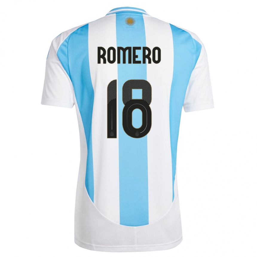 Niño Fútbol Camiseta Argentina Luka Romero #18 Blanco Azul 1ª Equipación 24-26 Argentina