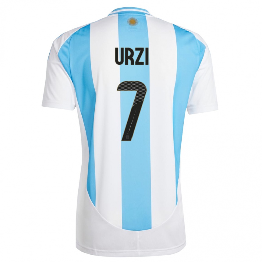 Niño Fútbol Camiseta Argentina Agustin Urzi #7 Blanco Azul 1ª Equipación 24-26 Argentina