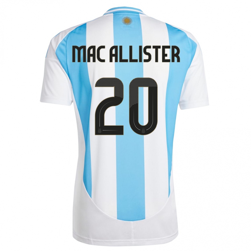 Niño Fútbol Camiseta Argentina Alexis Mac Allister #20 Blanco Azul 1ª Equipación 24-26 Argentina