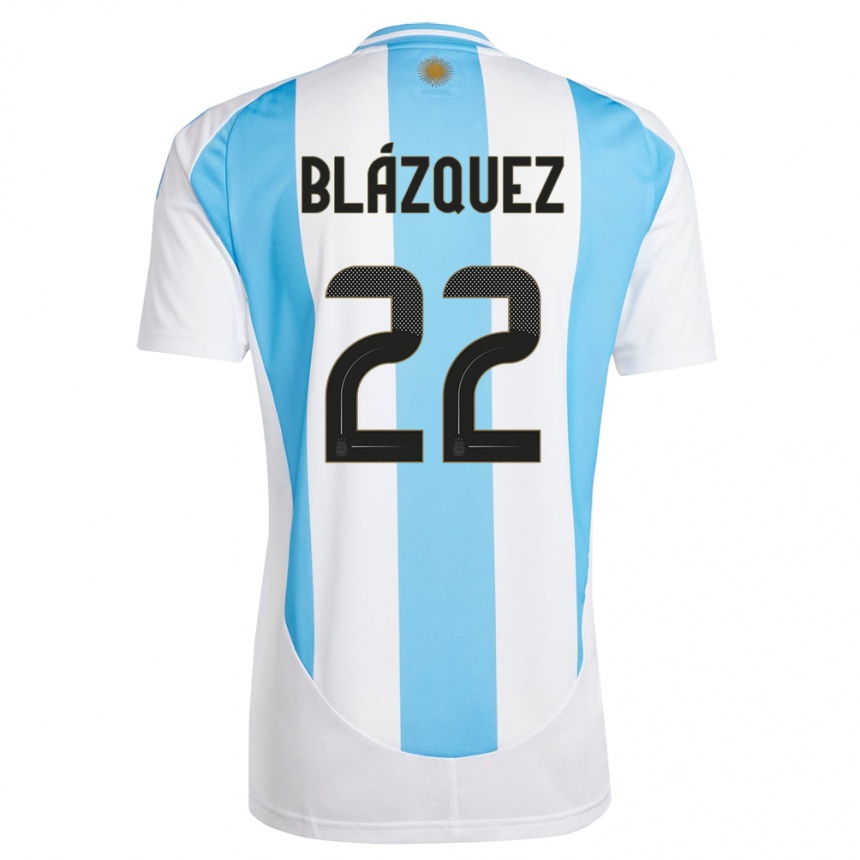 Niño Fútbol Camiseta Argentina Joaquin Blazquez #22 Blanco Azul 1ª Equipación 24-26 Argentina