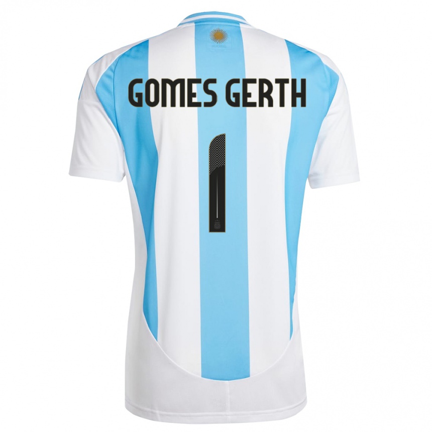 Niño Fútbol Camiseta Argentina Federico Gomes Gerth #1 Blanco Azul 1ª Equipación 24-26 Argentina