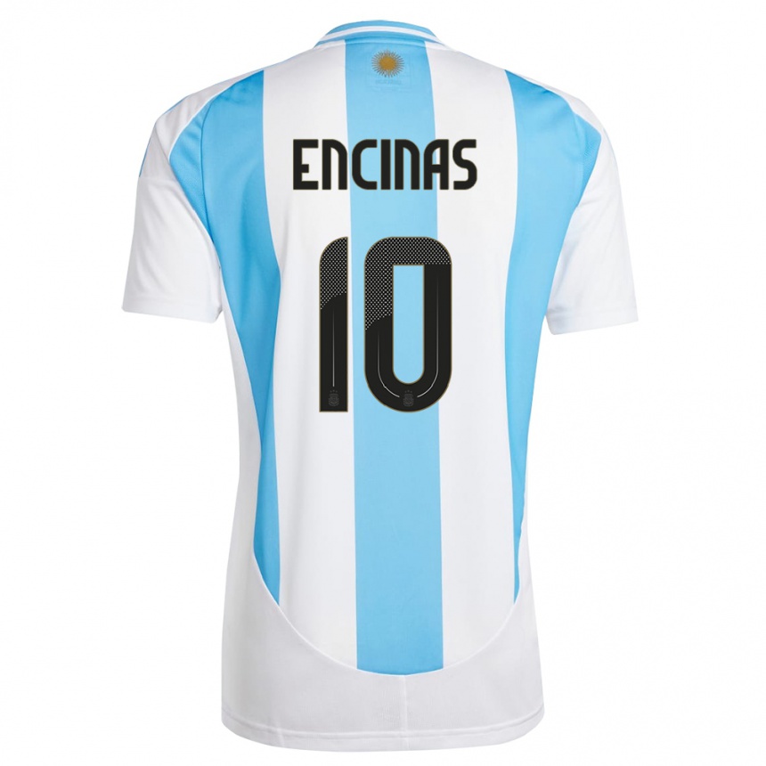 Niño Fútbol Camiseta Argentina Axel Encinas #10 Blanco Azul 1ª Equipación 24-26 Argentina