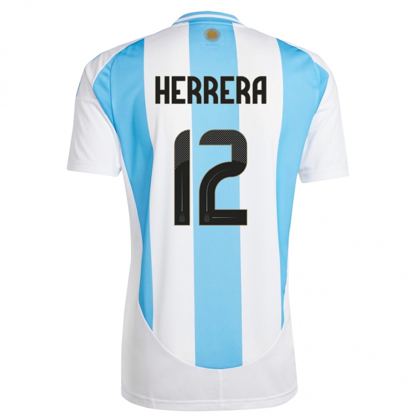 Niño Fútbol Camiseta Argentina Franco Herrera #12 Blanco Azul 1ª Equipación 24-26 Argentina