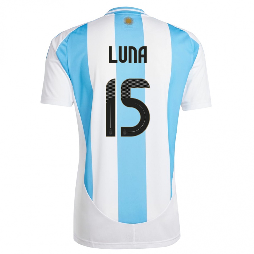 Niño Fútbol Camiseta Argentina Alex Luna #15 Blanco Azul 1ª Equipación 24-26 Argentina