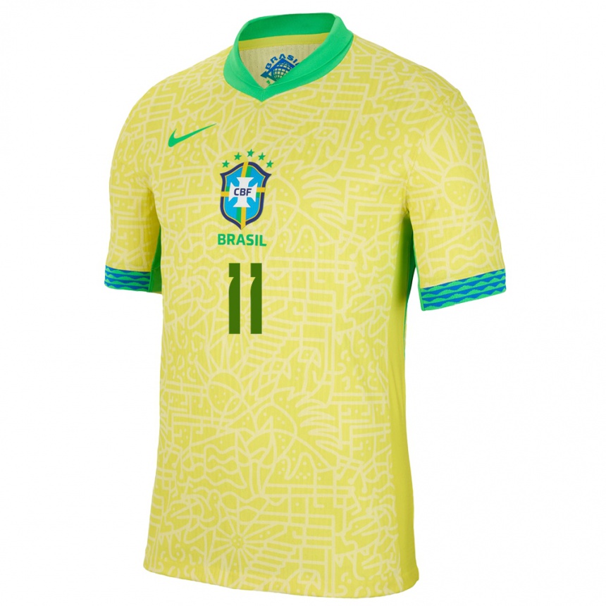 Niño Fútbol Camiseta Brasil Raphinha #11 Amarillo 1ª Equipación 24-26 Argentina