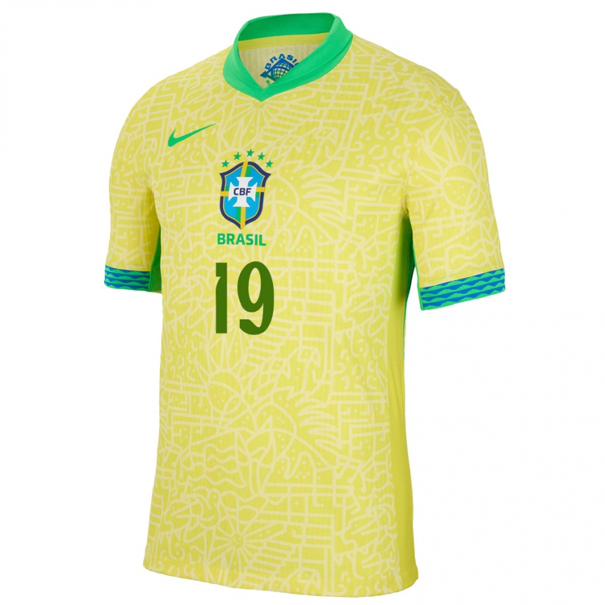 Niño Fútbol Camiseta Brasil Felipe Lima #19 Amarillo 1ª Equipación 24-26 Argentina