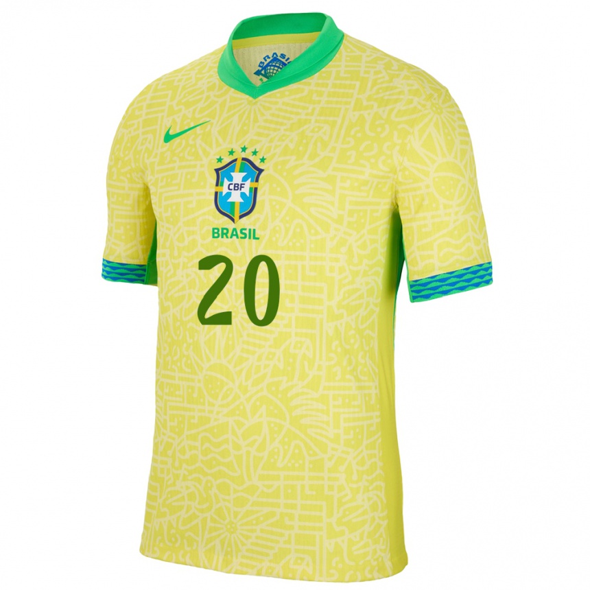 Niño Fútbol Camiseta Brasil Fernanda Palermo #20 Amarillo 1ª Equipación 24-26 Argentina