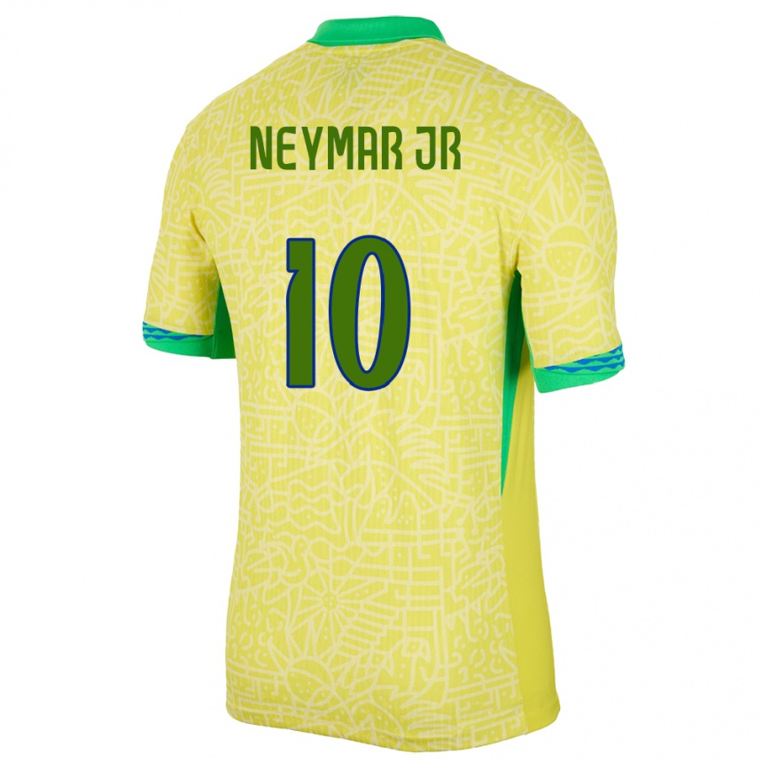 Niño Fútbol Camiseta Brasil Neymar #10 Amarillo 1ª Equipación 24-26 Argentina