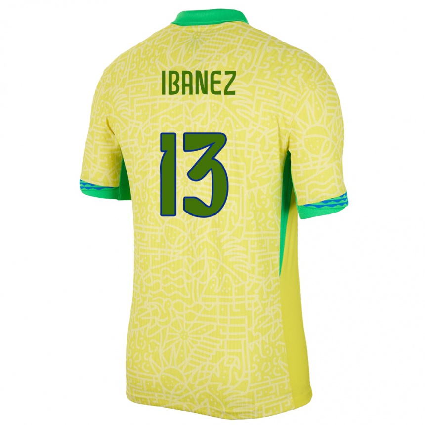 Niño Fútbol Camiseta Brasil Roger Ibanez #13 Amarillo 1ª Equipación 24-26 Argentina