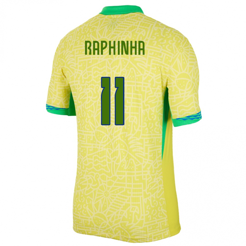 Niño Fútbol Camiseta Brasil Raphinha #11 Amarillo 1ª Equipación 24-26 Argentina