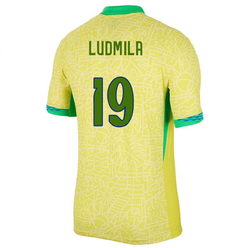 Niño Fútbol Camiseta Brasil Ludmila #19 Amarillo 1ª Equipación 24-26 Argentina