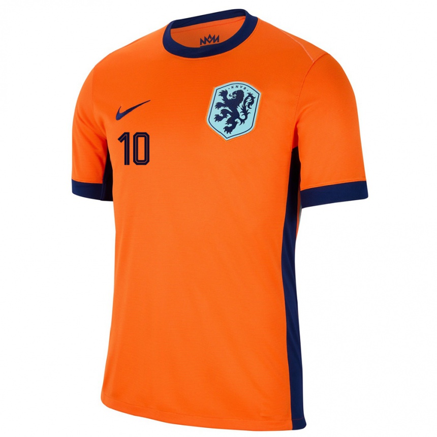 Niño Fútbol Camiseta Países Bajos Memphis Depay #10 Naranja 1ª Equipación 24-26 Argentina