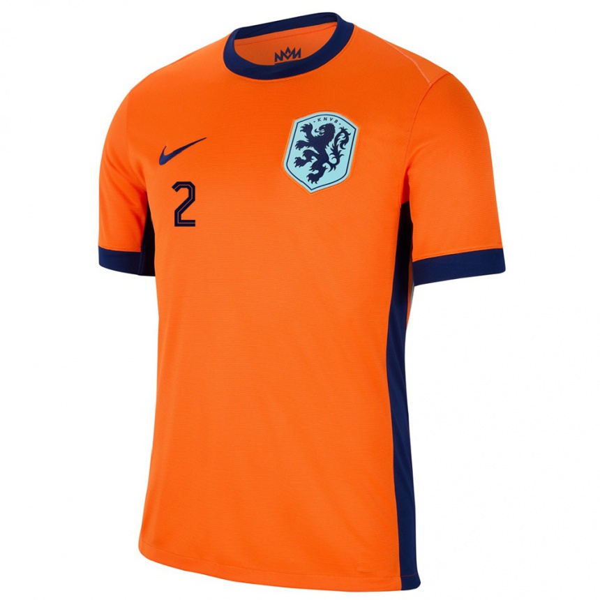 Niño Fútbol Camiseta Países Bajos Jurrien Timber #2 Naranja 1ª Equipación 24-26 Argentina