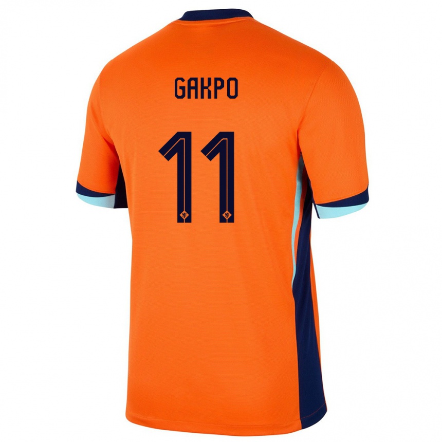 Niño Fútbol Camiseta Países Bajos Cody Gakpo #11 Naranja 1ª Equipación 24-26 Argentina