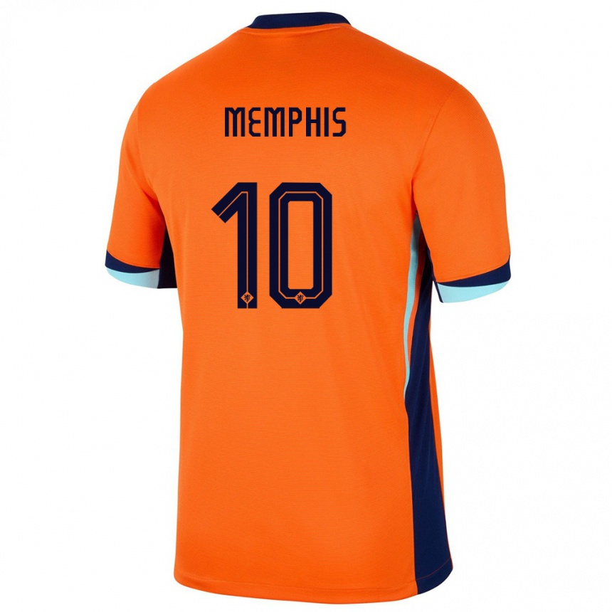 Niño Fútbol Camiseta Países Bajos Memphis Depay #10 Naranja 1ª Equipación 24-26 Argentina