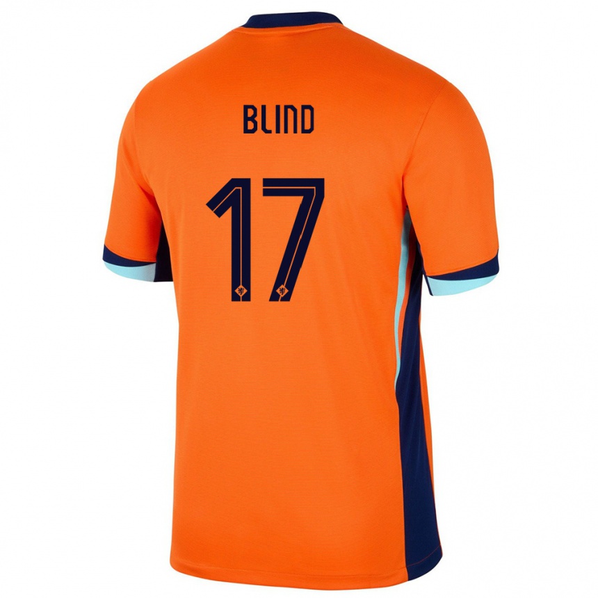 Niño Fútbol Camiseta Países Bajos Daley Blind #17 Naranja 1ª Equipación 24-26 Argentina