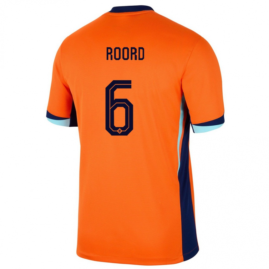 Niño Fútbol Camiseta Países Bajos Jill Roord #6 Naranja 1ª Equipación 24-26 Argentina