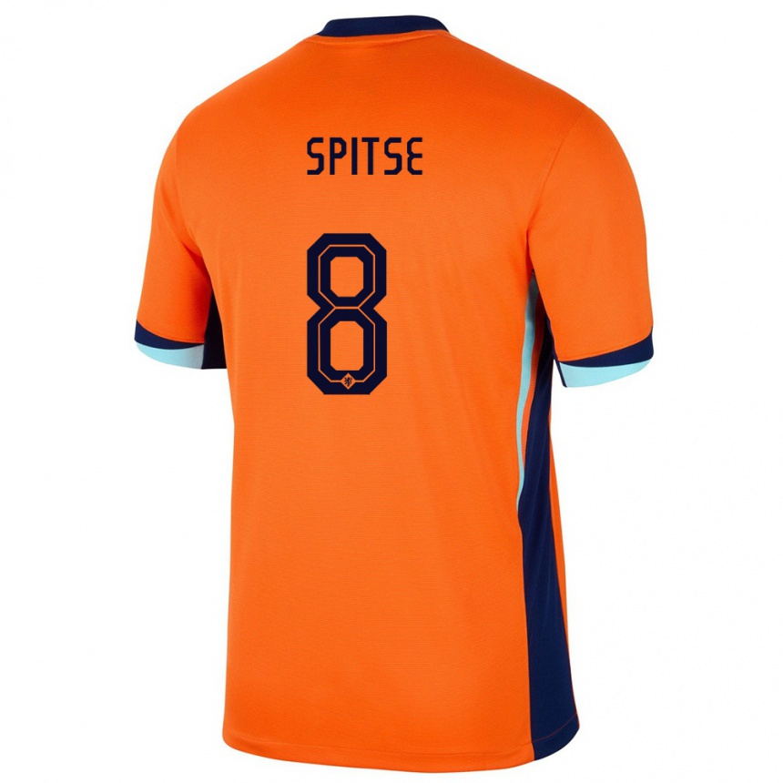 Niño Fútbol Camiseta Países Bajos Sherida Spitse #8 Naranja 1ª Equipación 24-26 Argentina