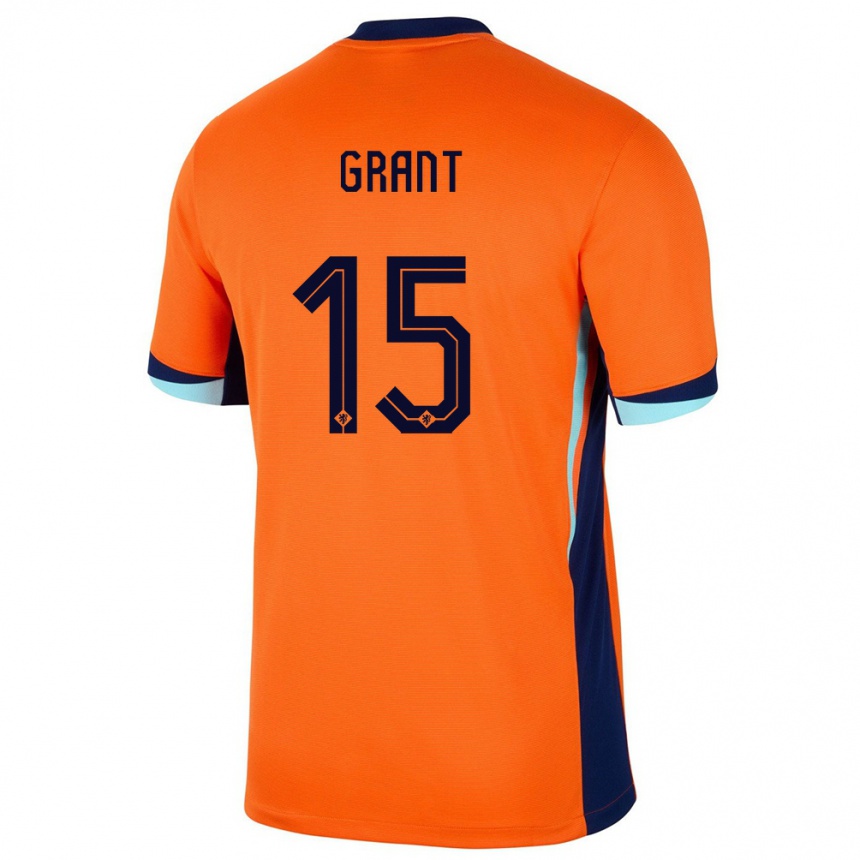 Niño Fútbol Camiseta Países Bajos Chasity Grant #15 Naranja 1ª Equipación 24-26 Argentina