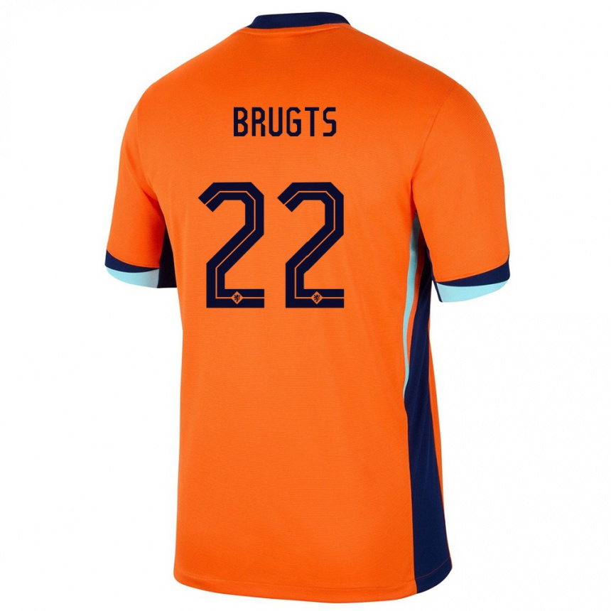 Niño Fútbol Camiseta Países Bajos Esmee Brugts #22 Naranja 1ª Equipación 24-26 Argentina