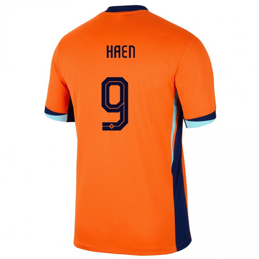 Niño Fútbol Camiseta Países Bajos Devin Haen #9 Naranja 1ª Equipación 24-26 Argentina