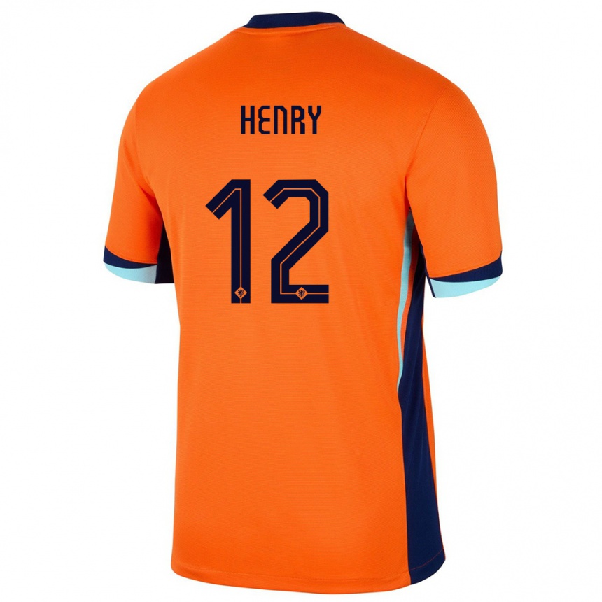 Niño Fútbol Camiseta Países Bajos Alvaro Henry #12 Naranja 1ª Equipación 24-26 Argentina