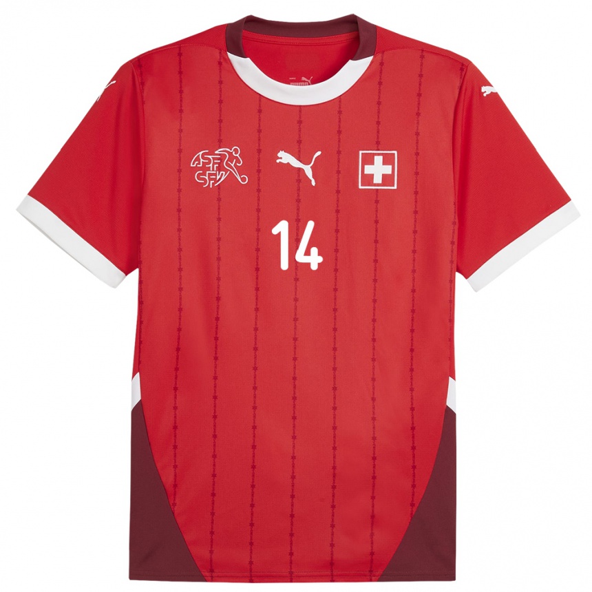 Niño Fútbol Camiseta Suiza Rahel Kiwic #14 Rojo 1ª Equipación 24-26 Argentina