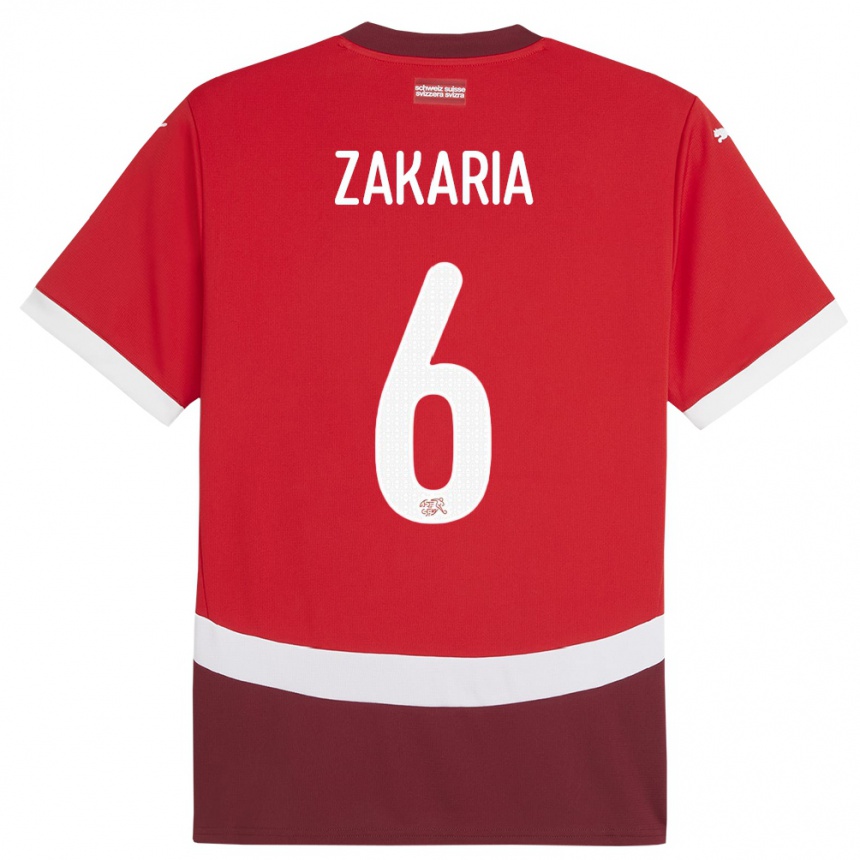 Niño Fútbol Camiseta Suiza Denis Zakaria #6 Rojo 1ª Equipación 24-26 Argentina