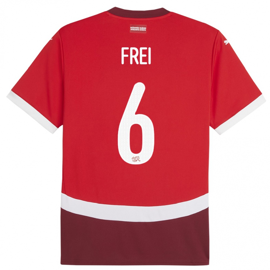 Niño Fútbol Camiseta Suiza Fabian Frei #6 Rojo 1ª Equipación 24-26 Argentina