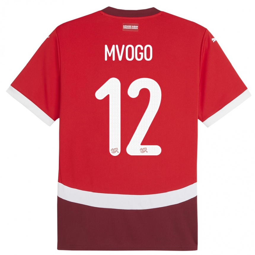 Niño Fútbol Camiseta Suiza Yvon Mvogo #12 Rojo 1ª Equipación 24-26 Argentina