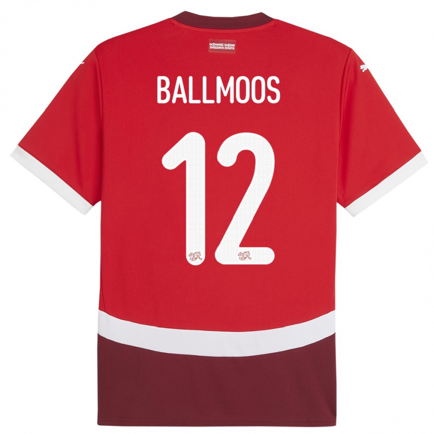 Niño Fútbol Camiseta Suiza David Von Ballmoos #12 Rojo 1ª Equipación 24-26 Argentina