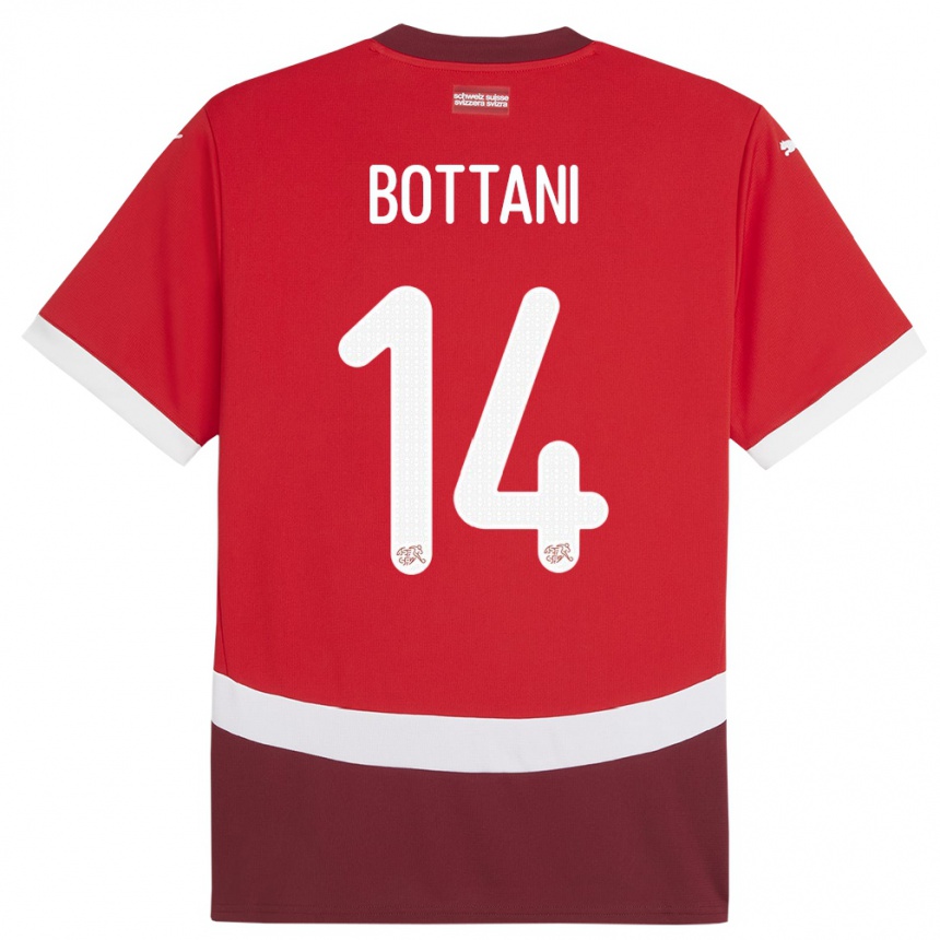 Niño Fútbol Camiseta Suiza Mattia Bottani #14 Rojo 1ª Equipación 24-26 Argentina